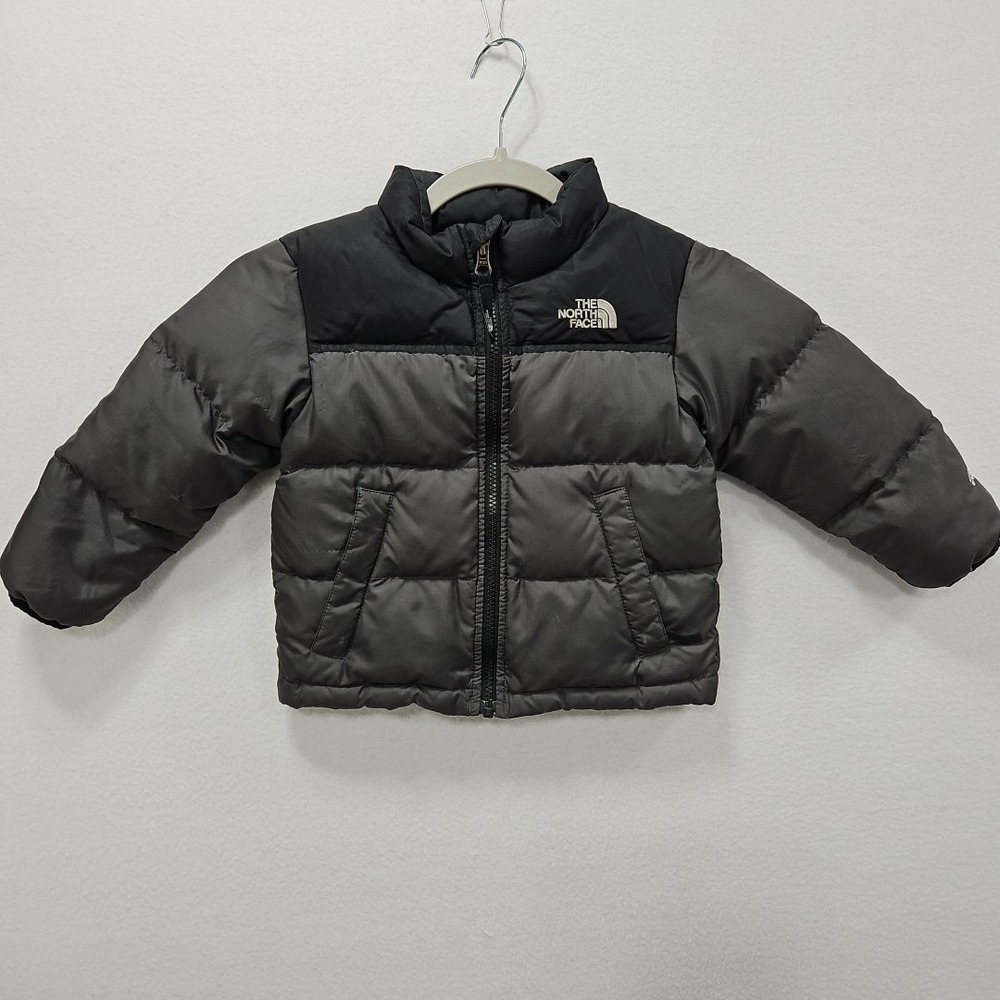 The North Face 550 Goose Down Puffer Jacket Toddler 3T Black Gray Winter